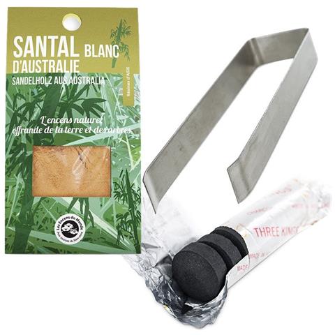 Resina Di Legno Di Sandalo Bianco Da Bruciare + Pinza E Rullo Di Carboni - Foto 1