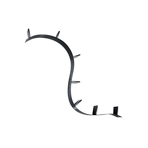 Bookworm Mensola Da Parete, 7 Reggilibri, Pvc, Nero, 320 X 19 X 20 Cm - Foto 1