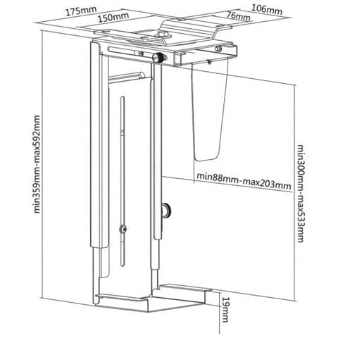 17.99.1501 Base E Supporto Per Pc / workstation All-in-one 10 Kg Nero - Foto 3