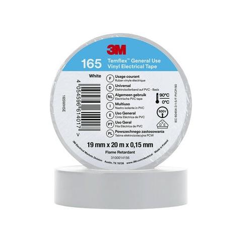 Nastro Isolante Temflex 165 Pvc 19mm X 20m 7100184800 Bianco Pvc - Foto 1
