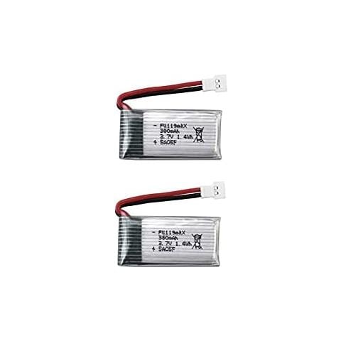 2 Pezzi Batteria Lipo Ricaricabile 3.7v 380mah Per Hubsan X4 H107c H107d H107l, syma X11 X11c, Hs170 Rc Quadricottero - Foto 1