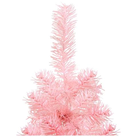 Albero Natale Artificiale Sottile A Metà E Supporto Rosa 180 Cm - Foto 2