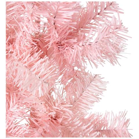 Albero Natale Artificiale Sottile A Metà E Supporto Rosa 180 Cm - Foto 9