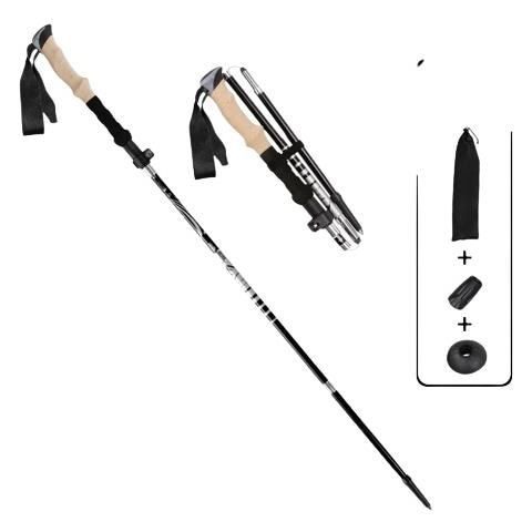 Bastoni Da Passeggio Pieghevoli Ultraleggeri - 5 Sezioni 33-125 Cm Black - Foto 1