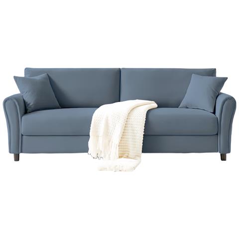 Lucerne Divano Dritto In Tessuto 4 Posti Azzurro - Foto 2