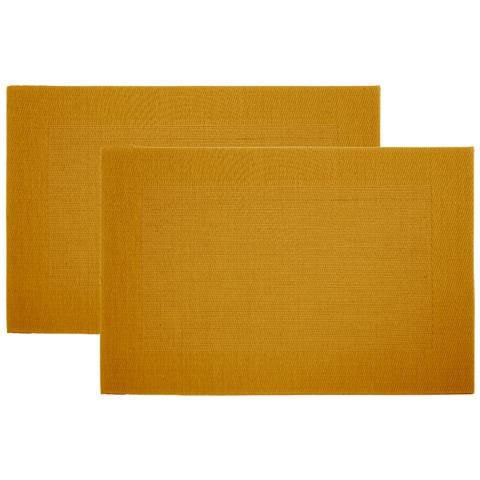 Set Tovagliette Americane Cucina Antiscivolo In Tinta Unita Lavabili In Vari Colori Set 2 Senape - Foto 1