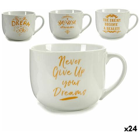 Tazza Dream Porcellana Dorato Bianco 500 Ml 24 Unità - Foto 1