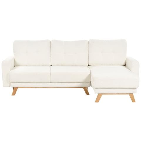 Divano Letto 3 Posti Siro Bouclé Bianco Sporco Con Contenitore Lato Sinistro - Foto 11