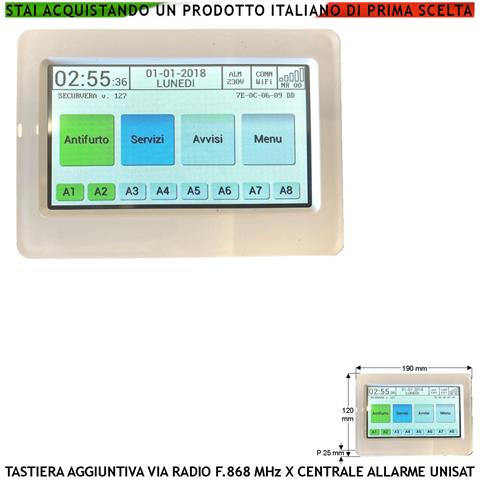 Tastiera Radio Touch Screen Monitor Lcd 4,3 Pollici Icone A Colori Frequenza 868 Mhz Supplementare Della Centrale Unis - Foto 1