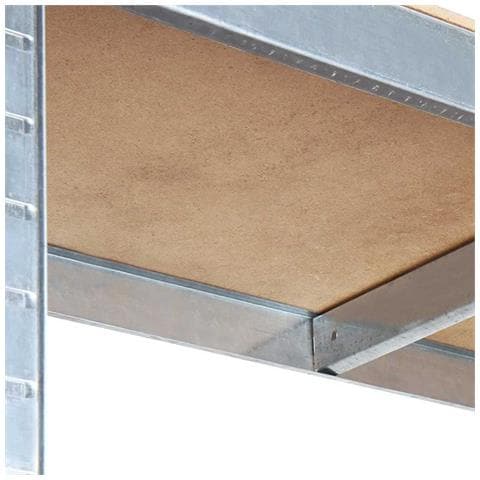 Scaffale In Acciaio In Kit 5 Piani In Mdf Ad Incastro Brixo Silver 150 Kg - Foto 8