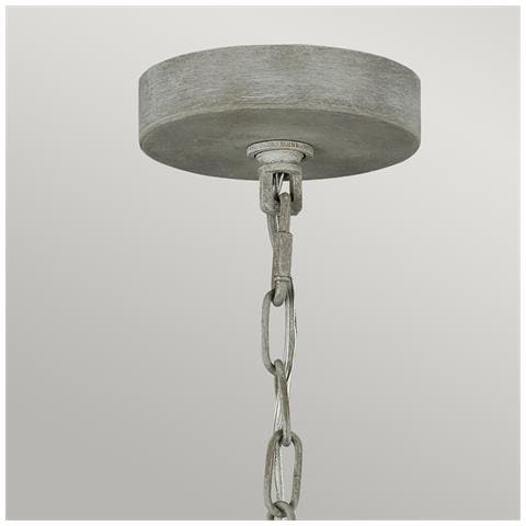 Lampadario Classico Maryville Acciaio Grigio Slavato Legno 9 Luci E14 - Foto 2