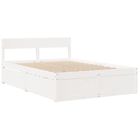 Letto Senza Materasso Bianco 120x190 Cm Legno Massello Di Pino - Foto 3
