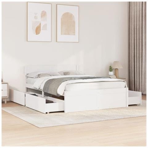 Letto Senza Materasso Bianco 120x190 Cm Legno Massello Di Pino - Foto 1