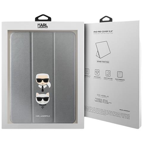 Custodia Per Ipad Pro 12.9 E Pro 12.9 2017 Supporto Multiposizione, Grigio - Foto 2