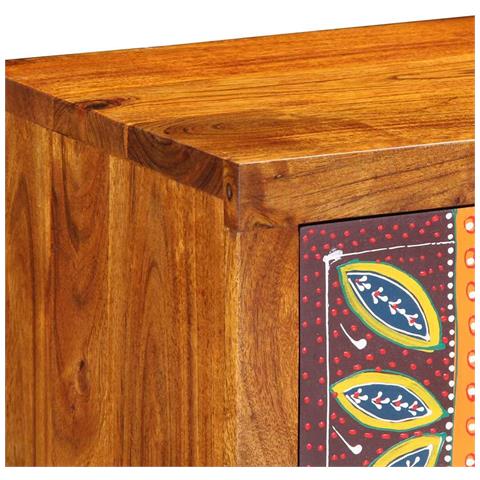 Mobile TV a Parete Multicolore 100x30x22 Legno Massello Acacia - Foto 2