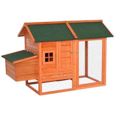 Pollaio in Legno Prefabbricato con Nido per la Cova e Casetta con Vassoio Estraibile - Foto 1