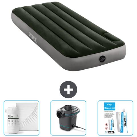 Set Materassino Gonfiabile - 191x76x25 Cm - Verde - Include Accessori Coordinati Cb4 - Foto 1