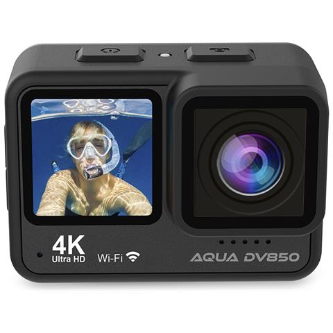 Action Cam Aqua DV850 WiFi, App Mobile, Doppio Schermo LCD IPS, Risoluzione 4K e 24MP, Stabilizzatore d'immagine EIS, Impermeabile, Autonomia 90 minuti, Scheda SD fino a 128 GB - Foto 1