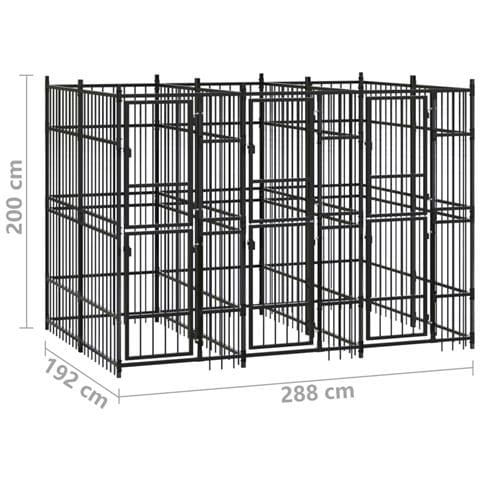 Gabbia Per Cani Da Esterno In Acciaio 5,53 M² - Foto 7