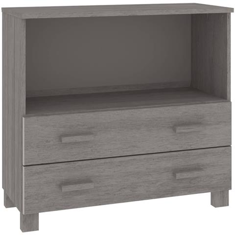 Lusso Casadino -  Credenza Hamar Grigio Chiaro 85x35x80 Cm Legno Massello Di Pino - Foto 1