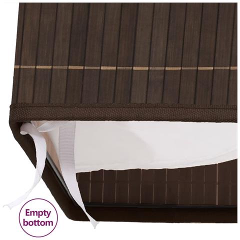Cesto Portabiancheria In Bambù Rettangolare Marrone Scuro - Foto 7