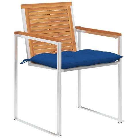 Sedie da Giardino con Cuscini 8 pz in Legno Massello di Acacia - Foto 2