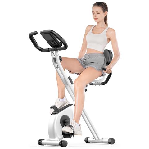 Cyclette Reclinabile Con Schienale Con 8 Livelli Di Resistenza Regolabili Bianco - Foto 1
