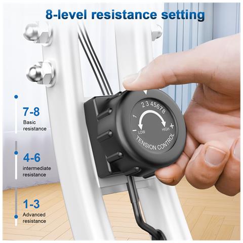 Cyclette Reclinabile Con Schienale Con 8 Livelli Di Resistenza Regolabili Bianco - Foto 8