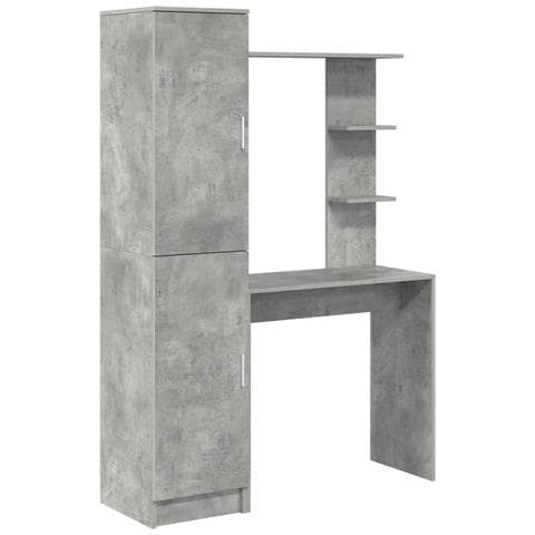 Scrivania con Storage Grigio Cemento Legno Ingegnerizzato - Foto 1