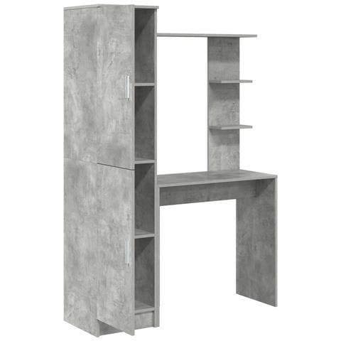 Scrivania con Storage Grigio Cemento Legno Ingegnerizzato - Foto 6