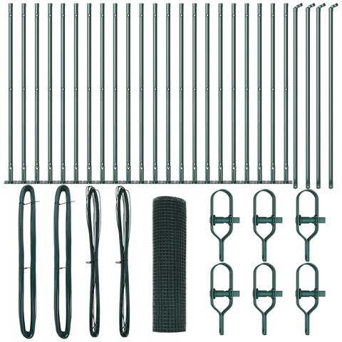 Recinzione in rete saldata con 13 pali flangiati Verde 0.8x50 m in acciaio - Foto 1