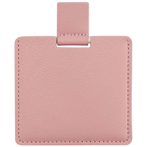 Specchietto Cosmetico Portatile In Acciaio Inossidabile Con Custodia In Pu Pink - Foto 1