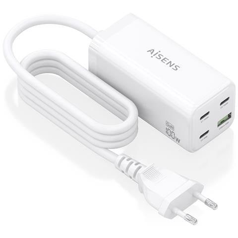 ASCH-100W4P053-W Caricabatterie per dispositivi mobili Universale Bianco AC Ricarica rapida Interno - Foto 1