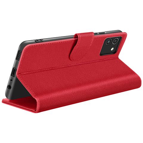 Custodia A Portafoglio Per Galaxy A03 Con Funzione Di Supporto E Linguetta Magnetica, Rosso - Foto 2
