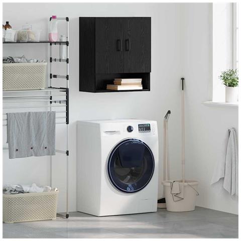 Armadietto a muro Rovere nero 60 x 31 x 70 cm Legno multistrato - Foto 2