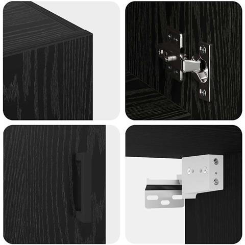 Armadietto a muro Rovere nero 60 x 31 x 70 cm Legno multistrato - Foto 9