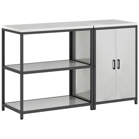 Set di Stoccaggio per Cucina 2 pcs Argento 150 x 50 x 92 cm - Foto 1