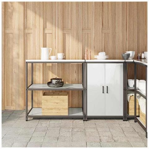 Set di Stoccaggio per Cucina 2 pcs Argento 150 x 50 x 92 cm - Foto 2