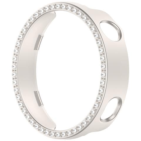 Custodia In Pc Con Diamanti Compatibile Con Huawei Watch Gt6 41mm - Cover Protettiva Traforata Argento - Foto 6