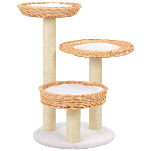 Lusso Casadino -  Albero Per Gatti Con Tiragraffi In Legno Di Salice Naturale - Foto 2