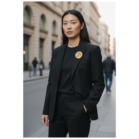 Spilla Vintage Di Design In Ottone Placcato Oro - Foto 2