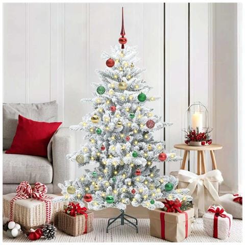 Albero di Natale Artificiale con Rami Pieghevoli Bianco 150 cm - Foto 2