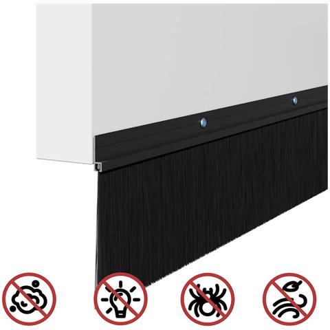 Spazzole per porte a vite 6 pcs Nero 100 cm Lega di alluminio - Foto 9