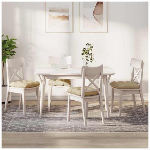 Cuscini per Seduta 4 pcs Crema 40 x 40 x 12 cm Tessuto - Foto 2