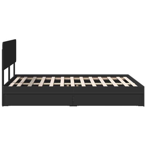 Letto con Contenitore Nero 140 x 190 cm Legno multistrato - Foto 9