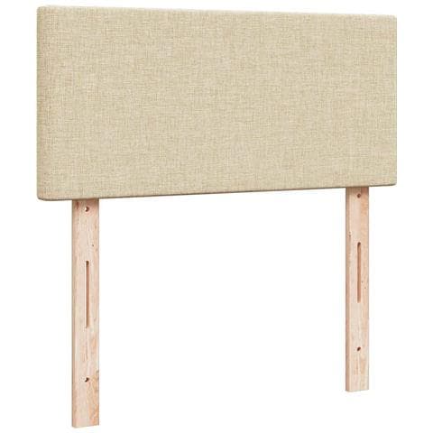 Struttura Letto Pouf con Materasso Crema 90x190 cm in Tessuto - Foto 9