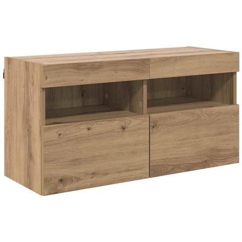 Mobile TV da parete Rovere artigianale 80 x 30 x 40 cm - Foto 1