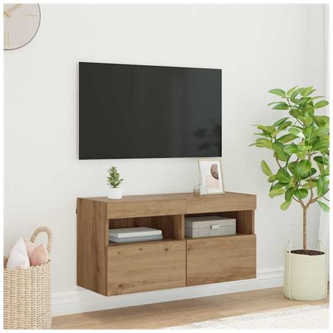 Mobile TV da parete Rovere artigianale 80 x 30 x 40 cm - Foto 2