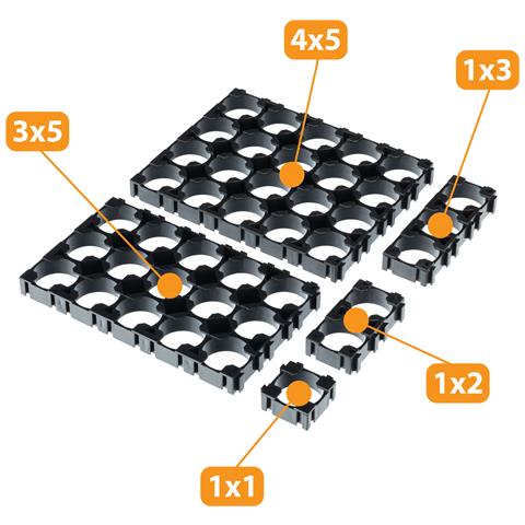 Custodia Per Batterie 1x3 Per 3 Celle 18650 - Plastica Di Alta Qualità | Organizzazione Efficiente | Compatibile Con Batterie Li-ion - Foto 2