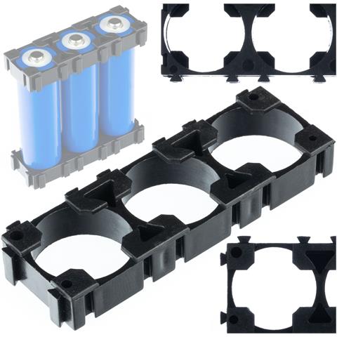 Custodia Per Batterie 1x3 Per 3 Celle 18650 - Plastica Di Alta Qualità | Organizzazione Efficiente | Compatibile Con Batterie Li-ion - Foto 1